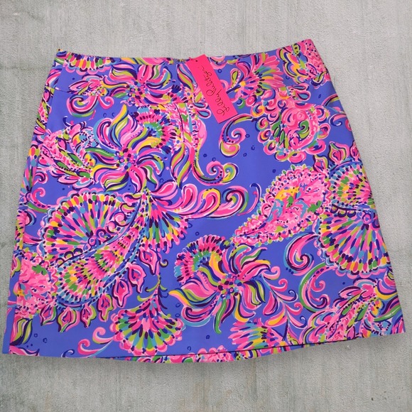 Lilly Pulitzer Pants - NWT Lilly Pulitzer Jonas Skort Mermaid Grotto Blue Pink Paisley Skort Size 12